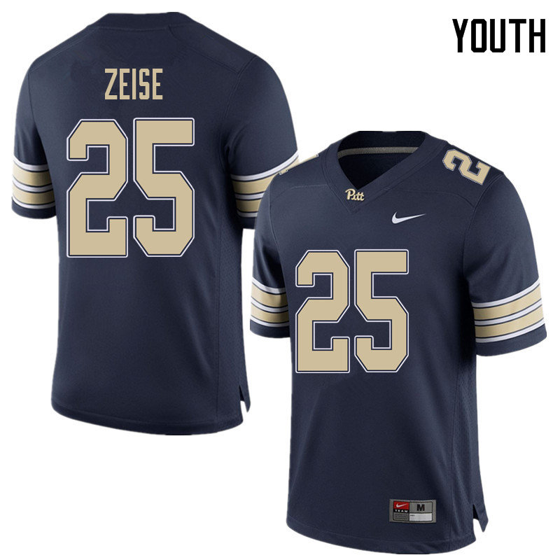 Youth #25 Elijah Zeise Pittsburgh Panthers College Football Jerseys Sale-Home Blue